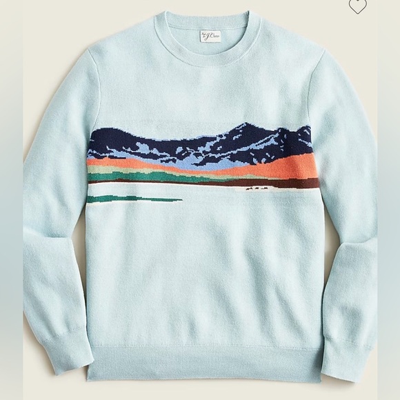 J. Crew Men’s Organic Cotton Landscape Jacquard Sweater. Size Large. - Picture 5 of 5